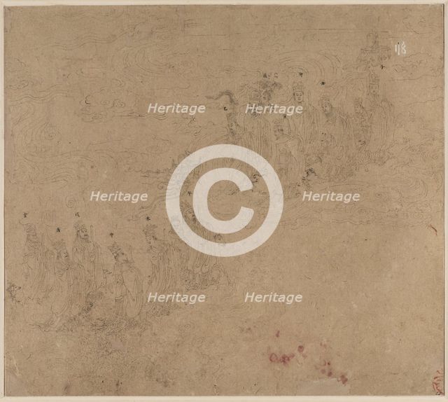 Album of Daoist and Buddhist Themes: Procession of Daoist Deities: Leaf 25, 1200s. Creator: Unknown.