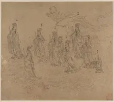 Album of Daoist and Buddhist Themes: Procession of Daoist Deities: Leaf 26, 1200s. Creator: Unknown