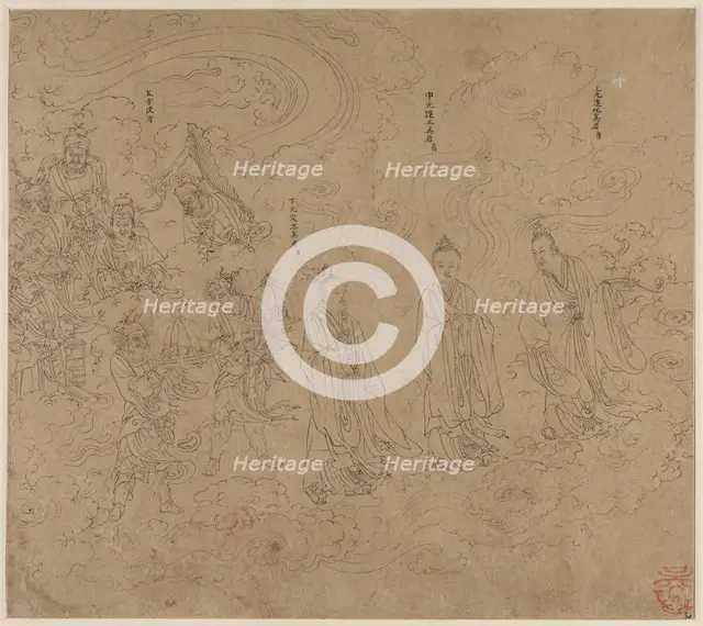 Album of Daoist and Buddhist Themes: Procession of Daoist Deities: Leaf 20, 1200s. Creator: Unknown.