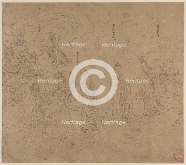 Album of Daoist and Buddhist Themes: Procession of Daoist Deities: Leaf 20, 1200s. Creator: Unknown.
