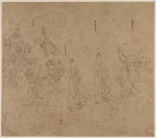 Album of Daoist and Buddhist Themes: Procession of Daoist Deities: Leaf 20, 1200s. Creator: Unknown