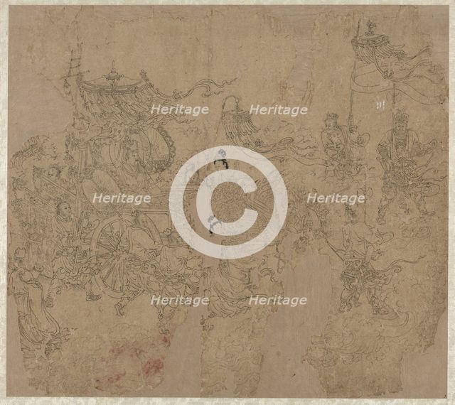 Album of Daoist and Buddhist Themes: Procession of Daoist Deities: Leaf 3, 1200s. Creator: Unknown.