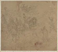 Album of Daoist and Buddhist Themes: Procession of Daoist Deities: Leaf 4, 1200s. Creator: Unknown