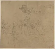 Album of Daoist and Buddhist Themes: Procession of Daoist Deities: Leaf 6, 1200s. Creator: Unknown