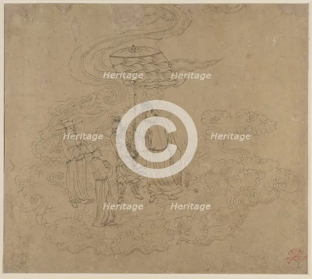 Album of Daoist and Buddhist Themes: Procession of Daoist Deities: Leaf 9, 1200s. Creator: Unknown.