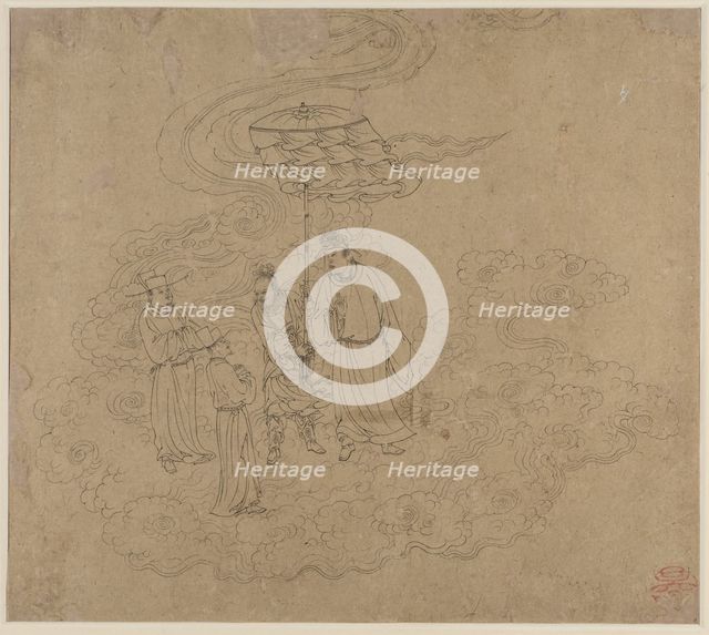 Album of Daoist and Buddhist Themes: Procession of Daoist Deities: Leaf 9, 1200s. Creator: Unknown.