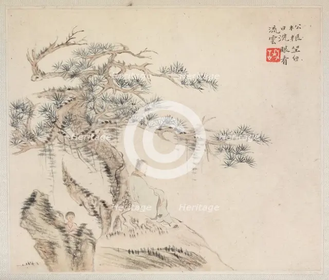 Album of Landscape Painting Illustrating Old Poems, 1700s. Creator: Hua Yan (Chinese, 1682-about 1765).
