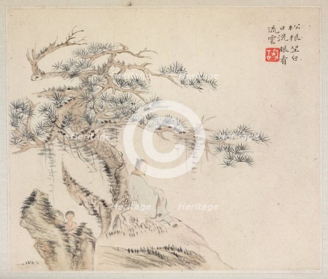 Album of Landscape Painting Illustrating Old Poems, 1700s. Creator: Hua Yan (Chinese, 1682-about 1765).