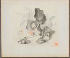 Album of Landscape Paintings Illustrating Old Poems: Children Play in a Rocky Grove, 1700s. Creator: Hua Yan (Chinese, 1682-about 1765)