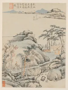Album of Seasonal Landscapes, Leaf F (previous leaf 5), 1668. Creator: Xiao Yuncong (Chinese, 1596-1673)