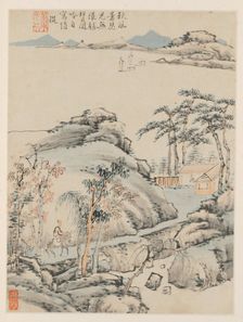 Album of Seasonal Landscapes, Leaf F (previous leaf 5), 1668. Creator: Xiao Yuncong (Chinese, 1596-1673)