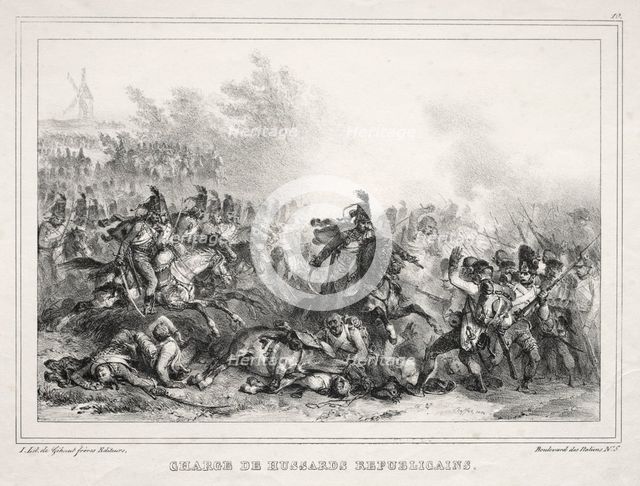 Album pour 1833: Charge de Hussards Républicains, 1832. Creator: Auguste Raffet (French, 1804-1860).