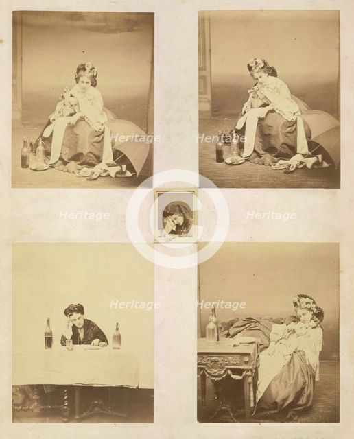 [Album page with ten photographs of La Comtesse mounted recto and verso], 1861-67. Creator: Pierre-Louis Pierson.