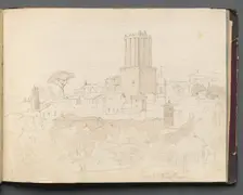 Album with Views of Rome and Surroundings, Landscape Studies, page 47a: " Torre del Nero, Rome". Creator: Franz Johann Heinrich Nadorp (German, 1794-1876)