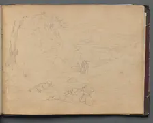 Album with Views of Rome and Surroundings, Landscape Studies, page 44a: Figures in a Landscape. Creator: Franz Johann Heinrich Nadorp (German, 1794-1876)