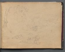 Album with Views of Rome and Surroundings, Landscape Studies, page 44a: Figures in a Landscape. Creator: Franz Johann Heinrich Nadorp (German, 1794-1876)