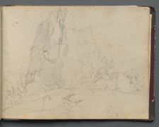 Album with Views of Rome and Surroundings, Landscape Studies, page 45a: Rocky Landscape. Creator: Franz Johann Heinrich Nadorp (German, 1794-1876)