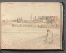 Album with Views of Rome and Surroundings, Landscape Studies, page 48a: Roman Panoramic View. Creator: Franz Johann Heinrich Nadorp (German, 1794-1876)
