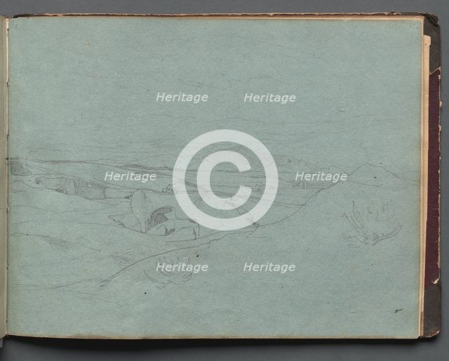 Album with Views of Rome and Surroundings, Landscape Studies, page 52a: Roman Landscape. Creator: Franz Johann Heinrich Nadorp (German, 1794-1876).