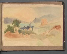 Album with Views of Rome and Surroundings, Landscape Studies, page 54a: Roman Landscape. Creator: Franz Johann Heinrich Nadorp (German, 1794-1876)