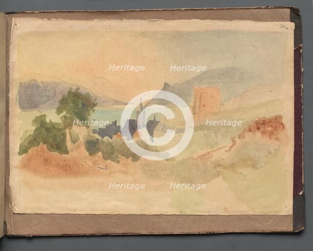 Album with Views of Rome and Surroundings, Landscape Studies, page 54a: Roman Landscape. Creator: Franz Johann Heinrich Nadorp (German, 1794-1876).
