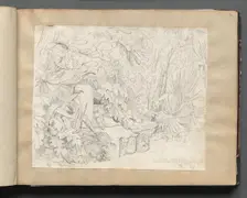 Album with Views of Rome and Surroundings, Landscape Studies, page 03a: In villa Walkonsky. Creator: Franz Johann Heinrich Nadorp (German, 1794-1876)