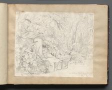 Album with Views of Rome and Surroundings, Landscape Studies, page 03a: In villa Walkonsky. Creator: Franz Johann Heinrich Nadorp (German, 1794-1876)