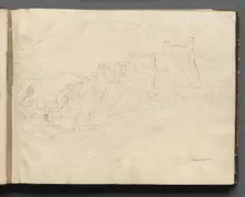 Album with Views of Rome and Surroundings, Landscape Studies, page 02a: "Olevano". Creator: Franz Johann Heinrich Nadorp (German, 1794-1876)