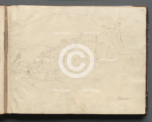 Album with Views of Rome and Surroundings, Landscape Studies, page 02a: "Olevano". Creator: Franz Johann Heinrich Nadorp (German, 1794-1876).