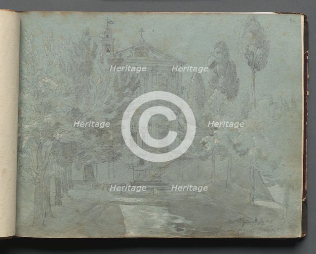 Album with Views of Rome and Surroundings, Landscape Studies, page 05a: "Saint Isidoro". Creator: Franz Johann Heinrich Nadorp (German, 1794-1876).