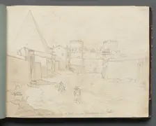 Album with Views of Rome and Surroundings, Landscape Studies, page 06a: "Rome von der Porta...". Creator: Franz Johann Heinrich Nadorp (German, 1794-1876)