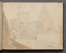 Album with Views of Rome and Surroundings, Landscape Studies, page 08a: "Porta St. Paolo". Creator: Franz Johann Heinrich Nadorp (German, 1794-1876)