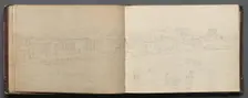 Album with Views of Rome and Surroundings, Landscape Studies, page 08b and 09 a: Panoramic view…. Creator: Franz Johann Heinrich Nadorp (German, 1794-1876)