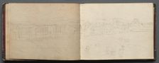 Album with Views of Rome and Surroundings, Landscape Studies, page 08b and 09 a: Panoramic view…. Creator: Franz Johann Heinrich Nadorp (German, 1794-1876)