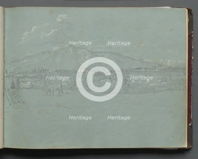 Album with Views of Rome and Surroundings, Landscape Studies, page 10a: Roman Landscape. Creator: Franz Johann Heinrich Nadorp (German, 1794-1876).