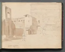 Album with Views of Rome and Surroundings, Landscape Studies, page 11a: "Porta Maggiore". Creator: Franz Johann Heinrich Nadorp (German, 1794-1876)