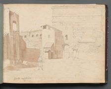 Album with Views of Rome and Surroundings, Landscape Studies, page 11a: "Porta Maggiore". Creator: Franz Johann Heinrich Nadorp (German, 1794-1876)