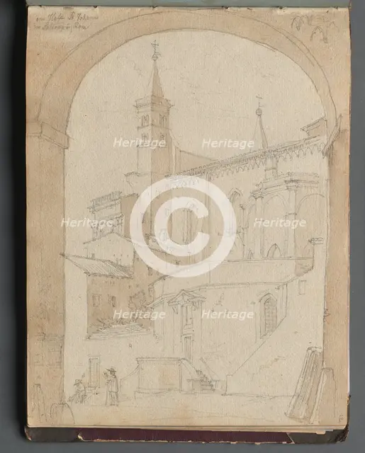 Album with Views of Rome and Surroundings, Landscape Studies, page 18a: Saint John Lateran, Rome. Creator: Franz Johann Heinrich Nadorp (German, 1794-1876).