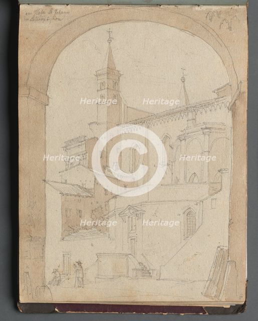 Album with Views of Rome and Surroundings, Landscape Studies, page 18a: Saint John Lateran, Rome. Creator: Franz Johann Heinrich Nadorp (German, 1794-1876).