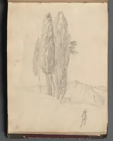 Album with Views of Rome and Surroundings, Landscape Studies, page 20a: Trees. Creator: Franz Johann Heinrich Nadorp (German, 1794-1876)