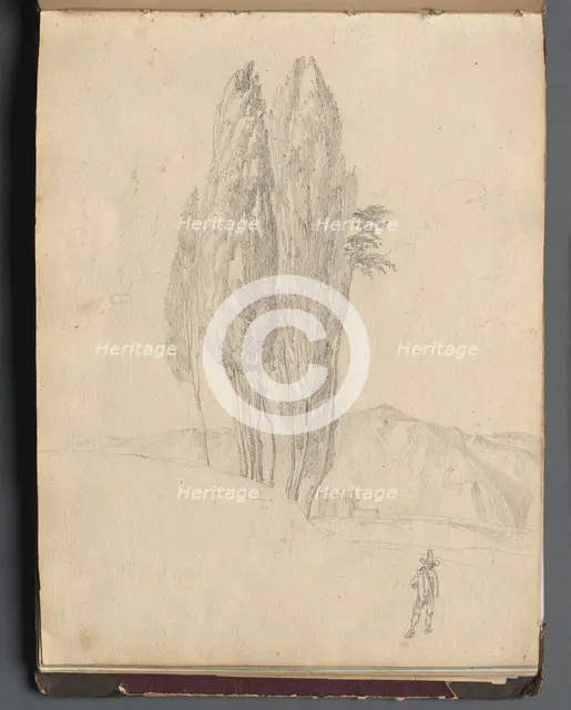 Album with Views of Rome and Surroundings, Landscape Studies, page 20a: Trees. Creator: Franz Johann Heinrich Nadorp (German, 1794-1876).