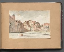 Album with Views of Rome and Surroundings, Landscape Studies, page 22a: "Terme di Diocleziano, Rome" Creator: Franz Johann Heinrich Nadorp (German, 1794-1876)