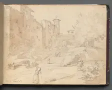 Album with Views of Rome and Surroundings, Landscape Studies, page 27a: "Frascati". Creator: Franz Johann Heinrich Nadorp (German, 1794-1876)