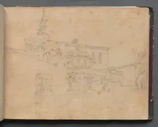 Album with Views of Rome and Surroundings, Landscape Studies, page 26a: Roman Architectural View. Creator: Franz Johann Heinrich Nadorp (German, 1794-1876)