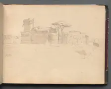 Album with Views of Rome and Surroundings, Landscape Studies, page 28a: "Ostia" . Creator: Franz Johann Heinrich Nadorp (German, 1794-1876)
