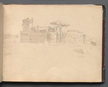 Album with Views of Rome and Surroundings, Landscape Studies, page 28a: "Ostia" . Creator: Franz Johann Heinrich Nadorp (German, 1794-1876)