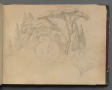 Album with Views of Rome and Surroundings, Landscape Studies, page 29a: Landscape Study. Creator: Franz Johann Heinrich Nadorp (German, 1794-1876)