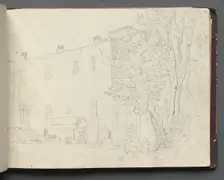 Album with Views of Rome and Surroundings, Landscape Studies, page 31a: Roman Archtectural Study. Creator: Franz Johann Heinrich Nadorp (German, 1794-1876)