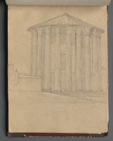 Album with Views of Rome and Surroundings, Landscape Studies, page 32a: Roman Temple. Creator: Franz Johann Heinrich Nadorp (German, 1794-1876)