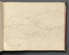 Album with Views of Rome and Surroundings, Landscape Studies, page 34a: "St. Francesco". Creator: Franz Johann Heinrich Nadorp (German, 1794-1876)